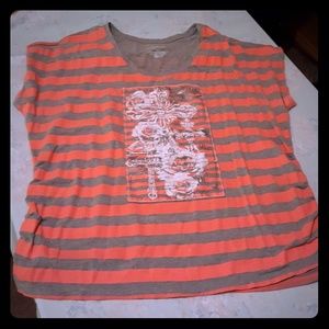 Lane Bryant Gray/Orange Tee